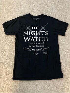 Game of Thrones The Night's Watch Black Graphic Tee, Size M